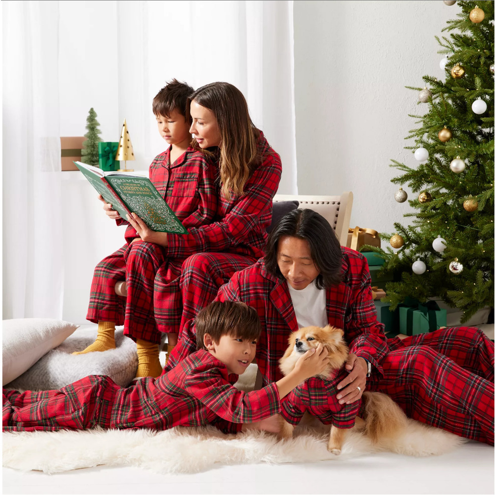 Bee & Willow Kids Holiday Red Tartan Plaid Pajama 2 Piece Set Classic Unisex NWT